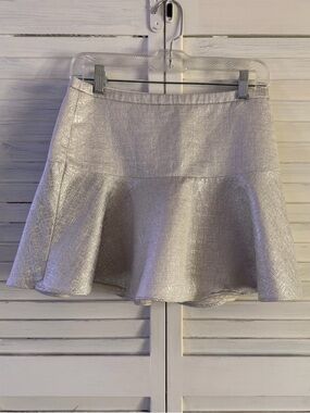 Express Silver Metallic Circle Skirt